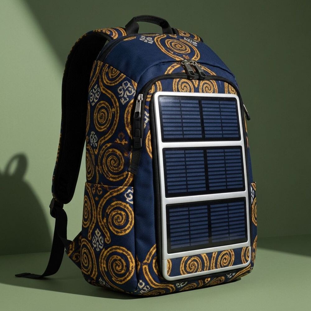 Image de conception : sac solaire en bogolan